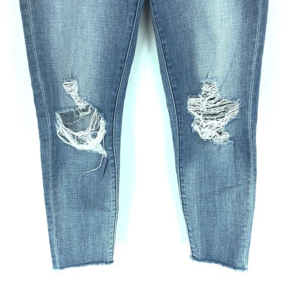L'Agence Jeans Sz 28 El Matador Slim High Rise Ripped Distressed Raw Hem Cropped - Picture 6 of 8
